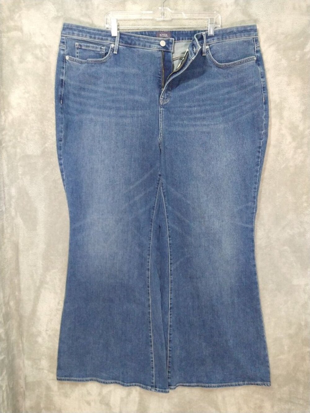 NYDJ Jeans Womens 22W Blue Denim Mia Palazzo Wide Leg Flare Stretch Lift Tuck